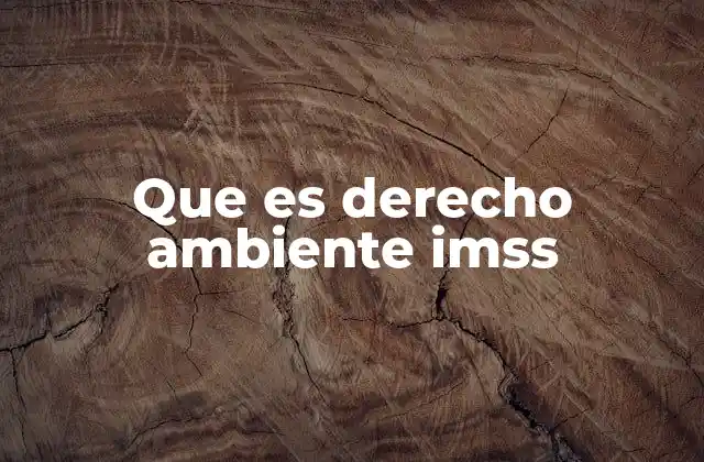Que es Derecho Ambiente Imss