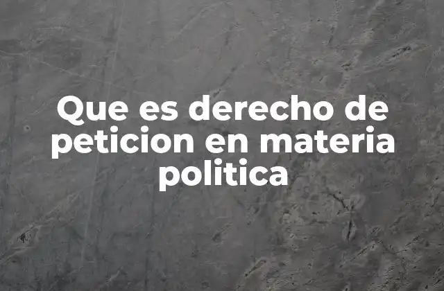 Que es Derecho de Peticion en Materia Politica