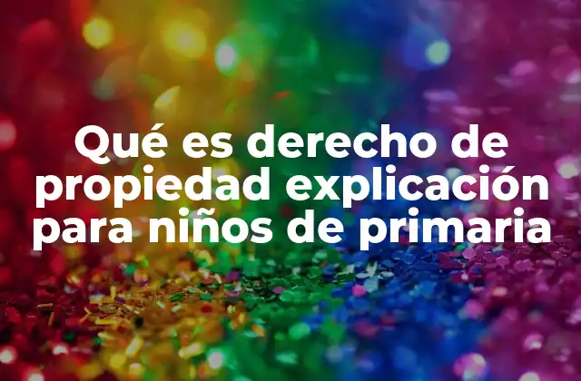 Qué es Derecho de Propiedad Explicación para Niños de Primaria