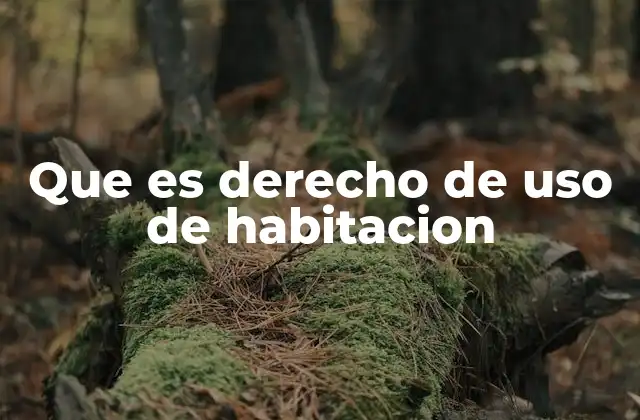 Que es Derecho de Uso de Habitacion