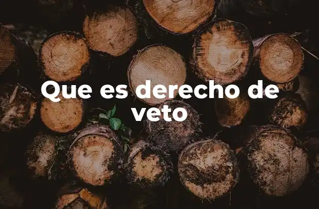 Que es Derecho de Veto