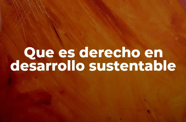 Que es Derecho en Desarrollo Sustentable