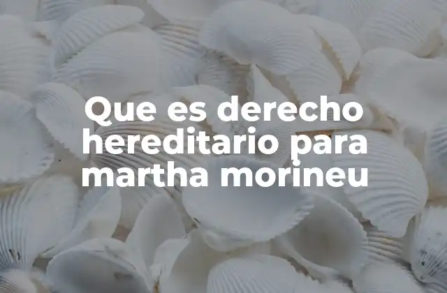 Que es Derecho Hereditario para Martha Morineu