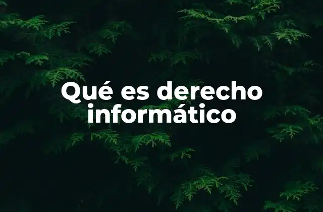 Qué es Derecho Informático