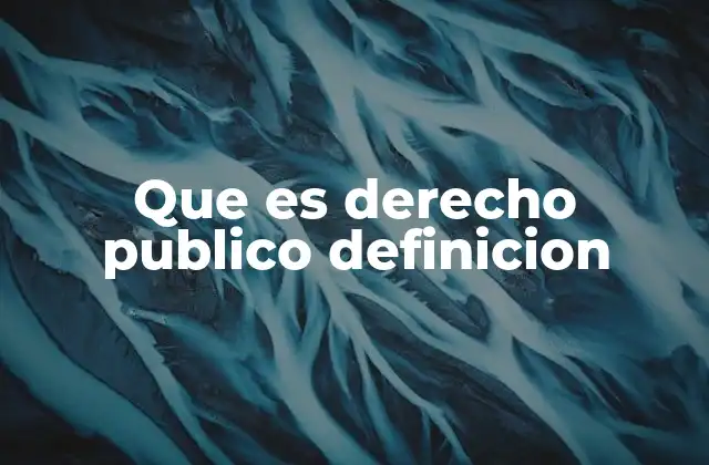 Que es Derecho Publico Definicion