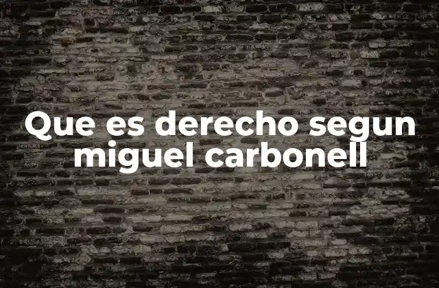 Que es Derecho Segun Miguel Carbonell