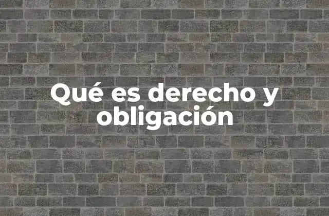 Qué es Derecho y Obligación