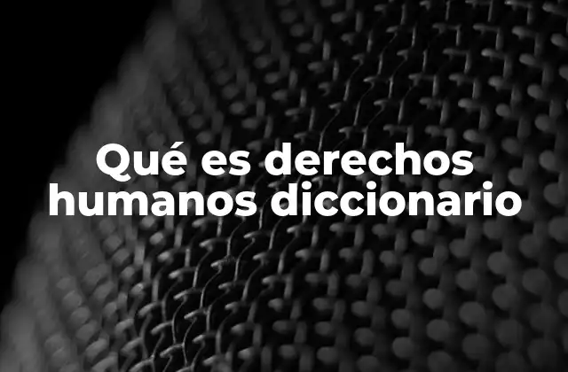 Qué es Derechos Humanos Diccionario