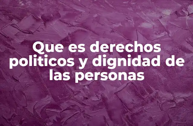 Que es Derechos Politicos y Dignidad de las Personas