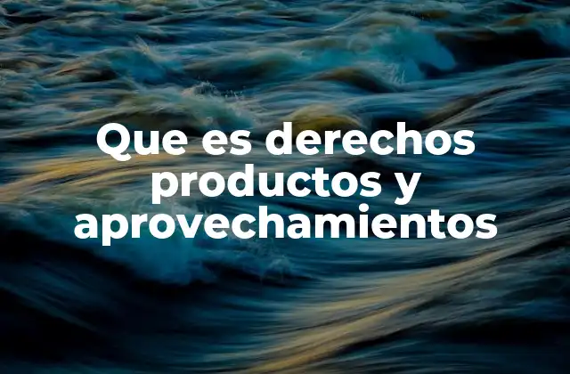 Que es Derechos Productos y Aprovechamientos