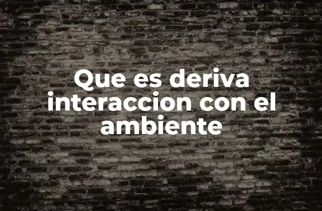 Que es Deriva Interaccion con el Ambiente