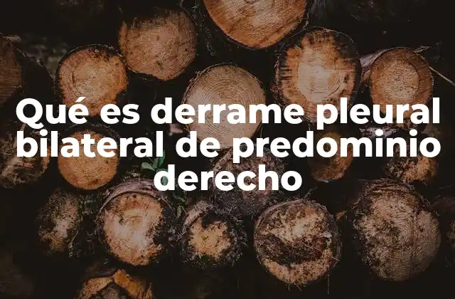 Qué es Derrame Pleural Bilateral de Predominio Derecho