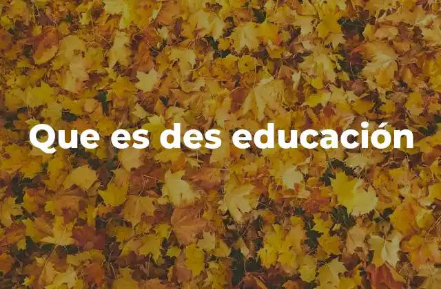 Que es Des Educación