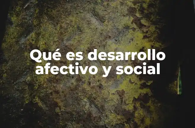 Qué es Desarrollo Afectivo y Social