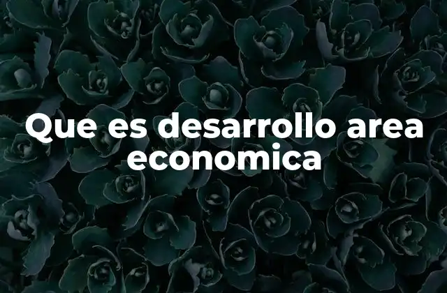 Que es Desarrollo Area Economica