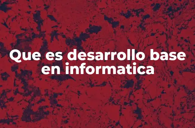 Que es Desarrollo Base en Informatica