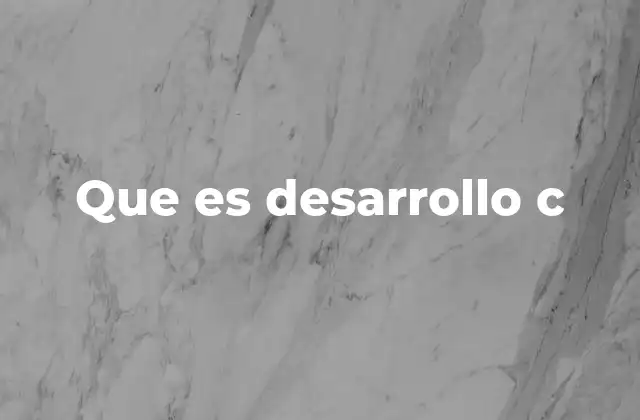 Que es Desarrollo C