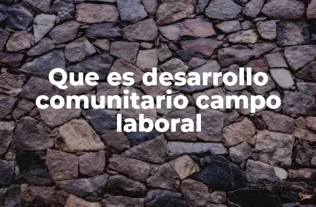 El desarrollo comunitario como herramienta para el cambio social