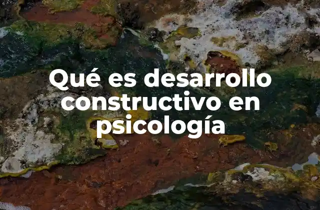 Qué es Desarrollo Constructivo en Psicología