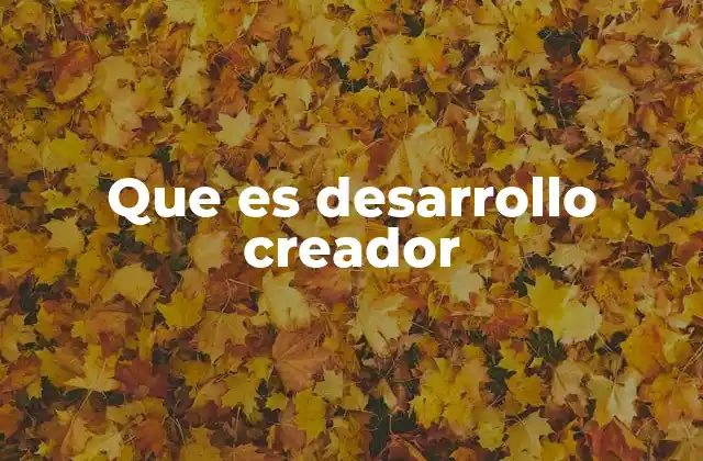 Que es Desarrollo Creador