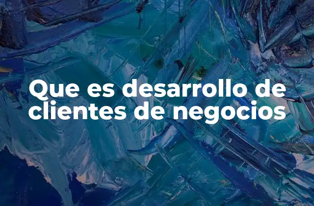 Que es Desarrollo de Clientes de Negocios