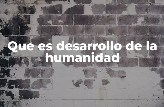 Que es Desarrollo de la Humanidad