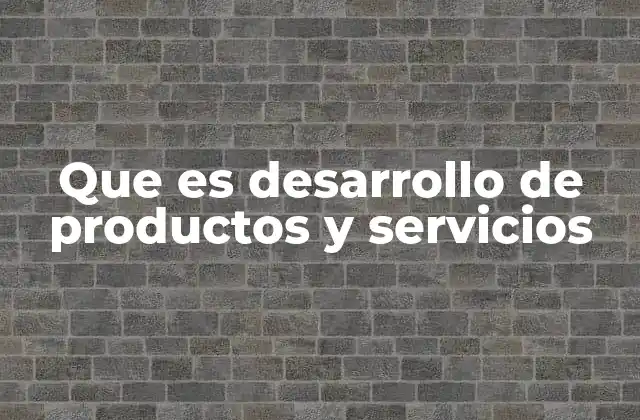 Que es Desarrollo de Productos y Servicios