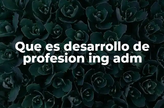 Que es Desarrollo de Profesion Ing Adm