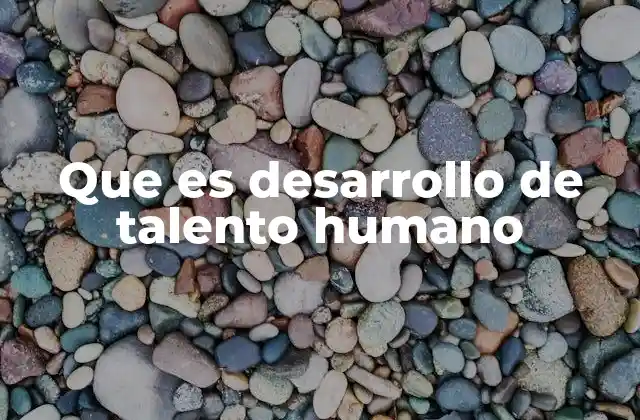 Que es Desarrollo de Talento Humano