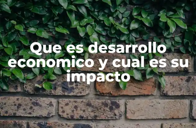 Que es Desarrollo Economico y Cual es Su Impacto