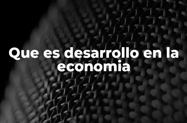 Que es Desarrollo en la Economia