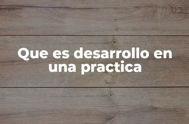 Que es Desarrollo en una Practica