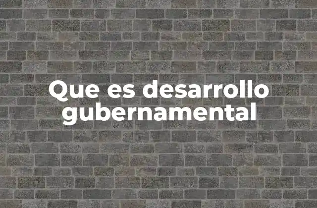 Que es Desarrollo Gubernamental