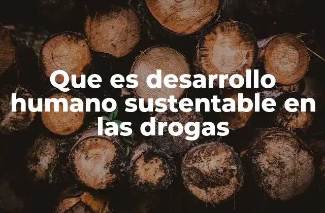 Que es Desarrollo Humano Sustentable en las Drogas 2 La relación entre políticas de drogas y desarrollo humano