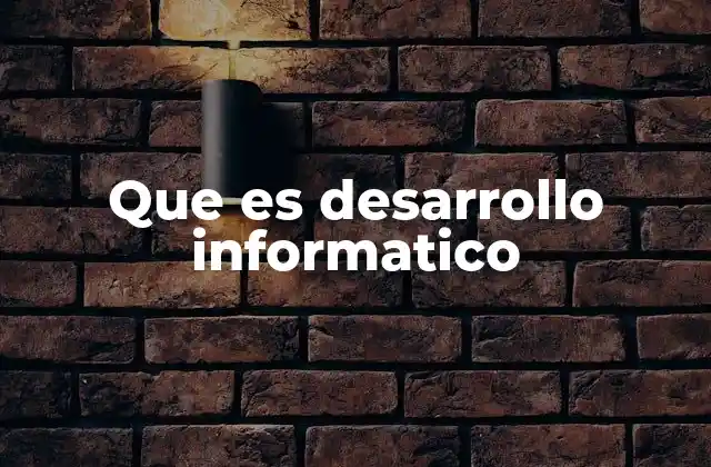 Que es Desarrollo Informatico