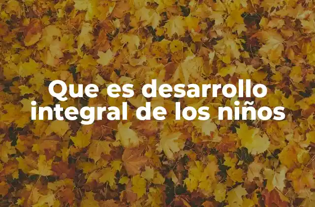 Que es Desarrollo Integral de los Niños