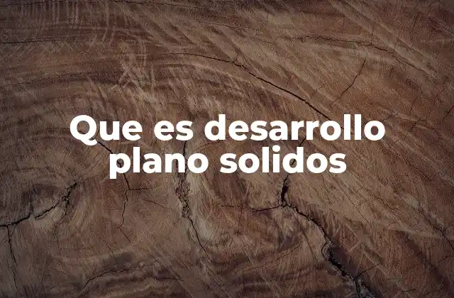 Que es Desarrollo Plano Solidos