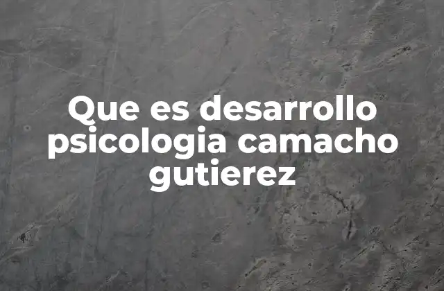 Que es Desarrollo Psicologia Camacho Gutierez 2 El enfoque integral del desarrollo humano en la psicología