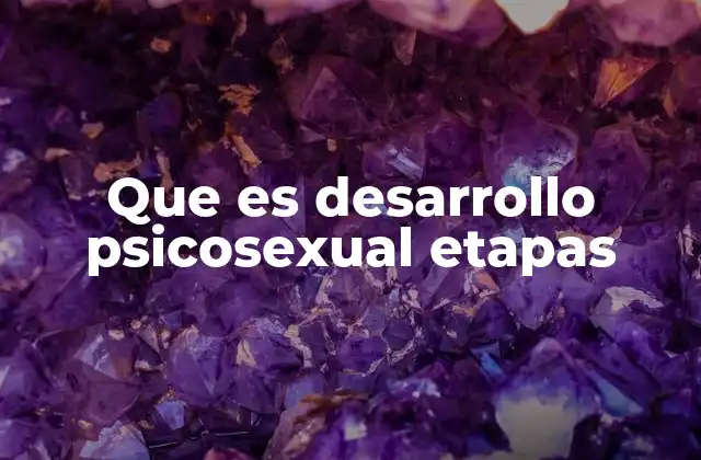 Que es Desarrollo Psicosexual Etapas