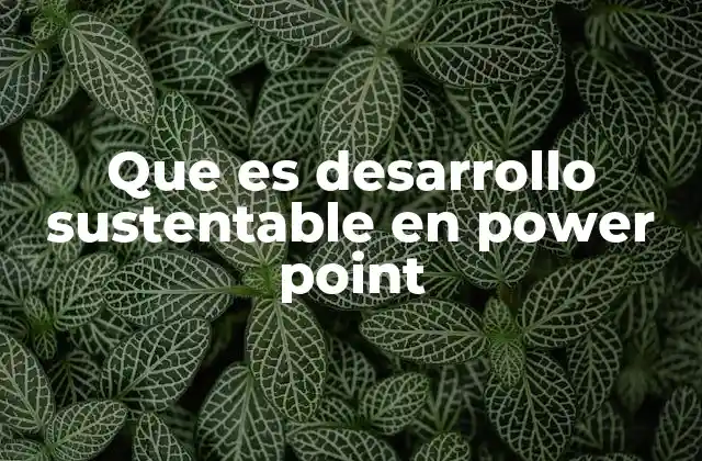 Que es Desarrollo Sustentable en Power Point