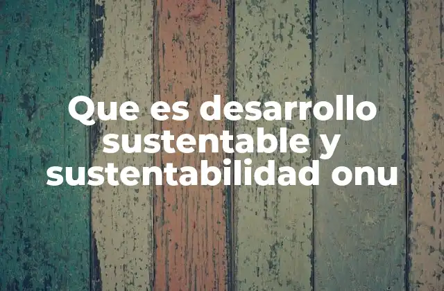 Que es Desarrollo Sustentable y Sustentabilidad Onu