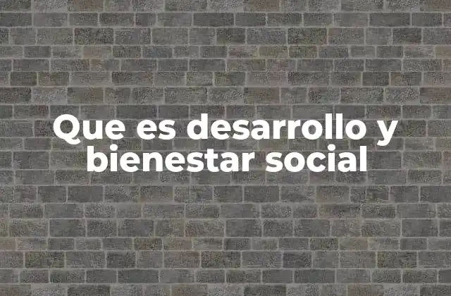Que es Desarrollo y Bienestar Social