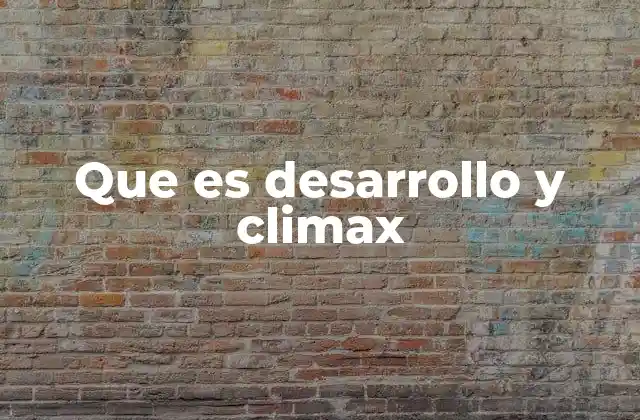 Que es Desarrollo y Climax