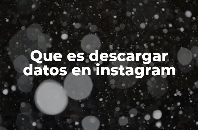 Que es Descargar Datos en Instagram