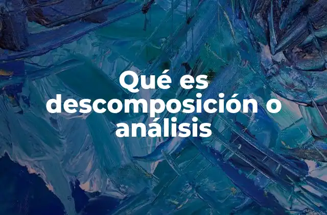 La relación entre la descomposición y el análisis en la ciencia