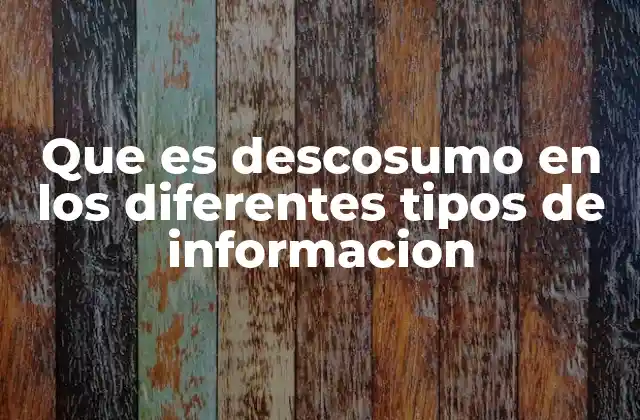 Que es Descosumo en los Diferentes Tipos de Informacion