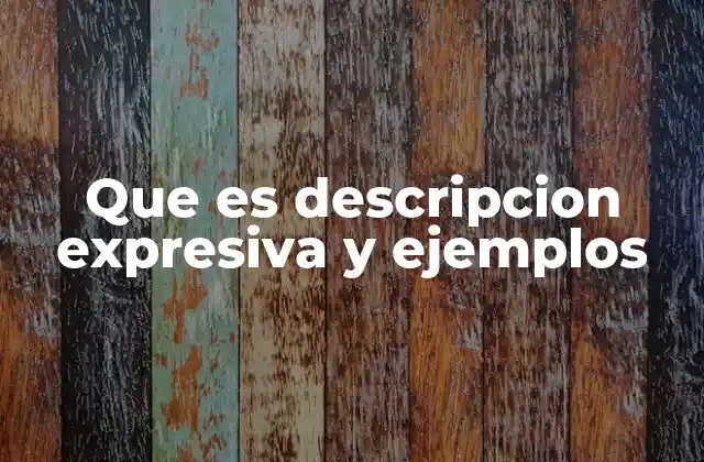 Que es Descripcion Expresiva y Ejemplos