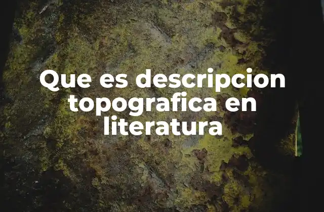 Que es Descripcion Topografica en Literatura