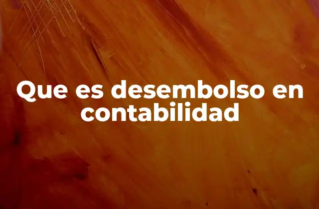 Que es Desembolso en Contabilidad