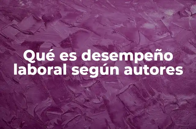 Qué es Desempeño Laboral según Autores